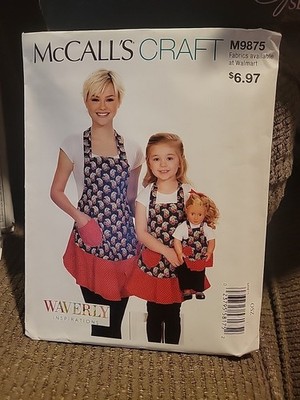 McCall's M9875 Mommy & Me & Doll Matching Aprons Pattern  Uncut FF rare