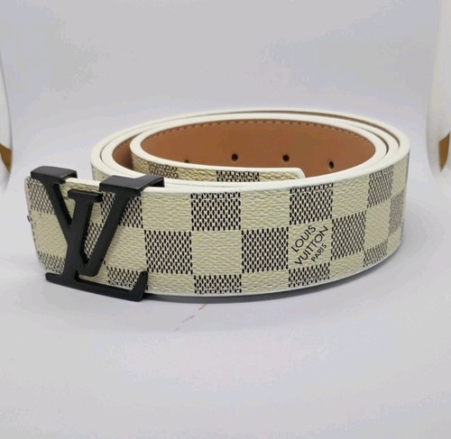 Louis Vuitton  white buckle black Pattern belt Size  32-36 waist 