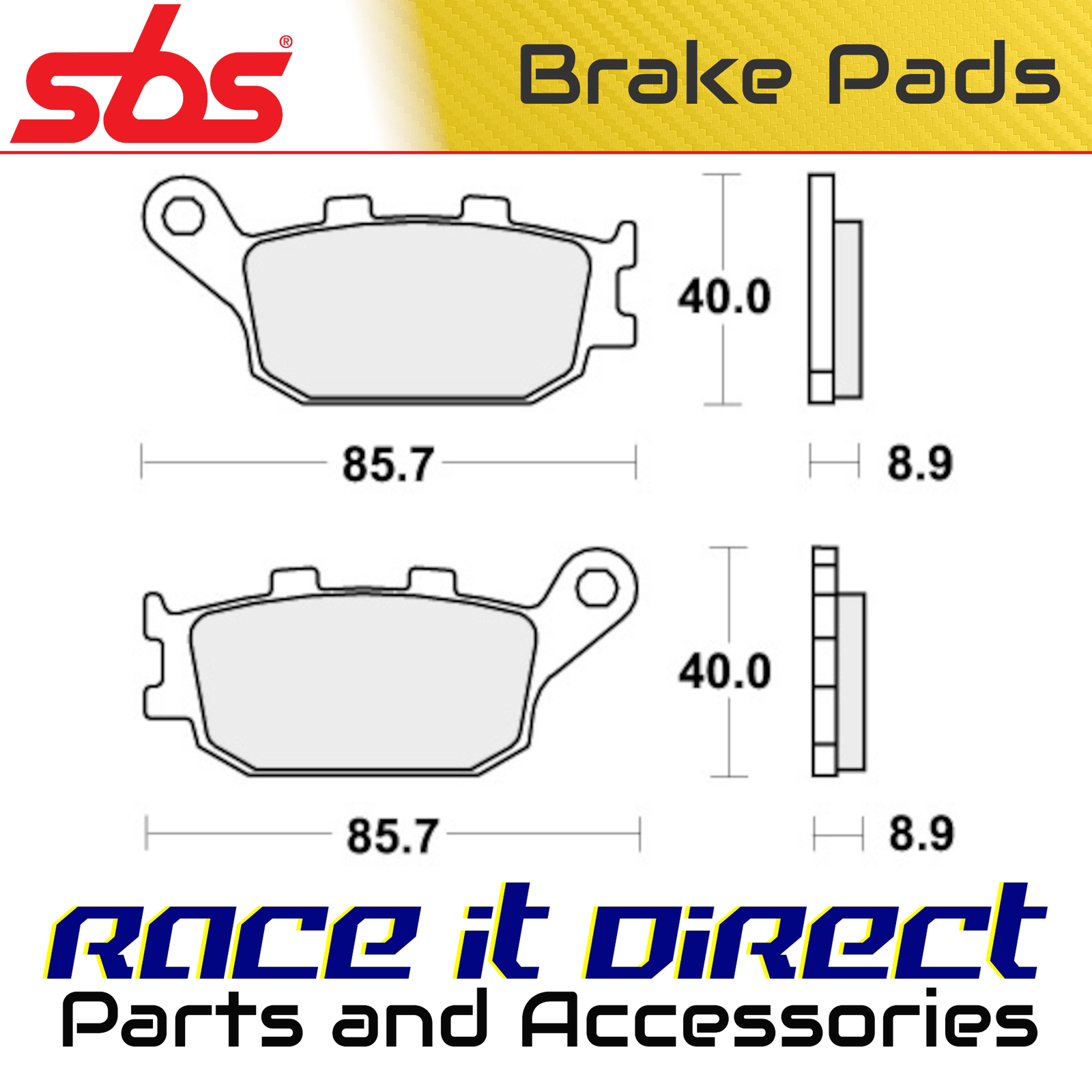 Brake Pads for YAMAHA MT07 700 MOTO CAGE ABS 2015-2017 Rear Street SBS