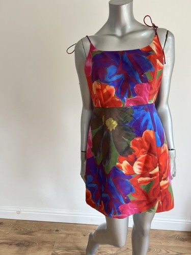 Ted Baker Dress Womens TB2 UK 10 Lyneen Floral Print Tie Shoulder Mini & Pockets - Picture 6 of 20