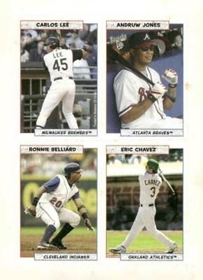 2005 Bazooka #12 Carlos Lee / Ronnie Belliard / Eric Chavez / Andruw Jones