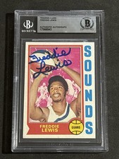 FREDDIE LEWIS 1974-75 TOPPS SIGNED AUTOGRAPHED CARD BECKETT BAS AUTHENTIC
