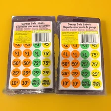 2 X 420 Garage Sale Colored Labels *Orange, Green and Yellow*
