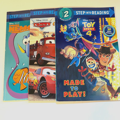 Set of 3 Step Into Reading Books Finding Nemo Cars Toy Story 4 Disney
