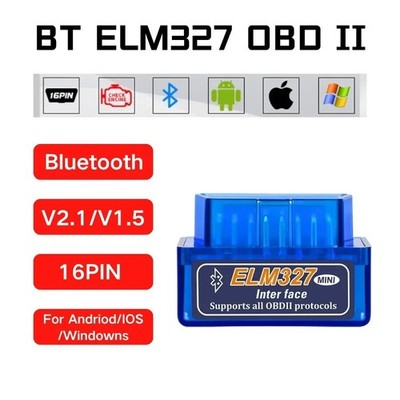 Mini ELM327 V1.5/V2.1 Bluetooth OBD2 Scanner Code Reader Car Diagnostic Tools Ch