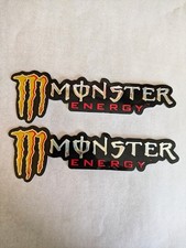 Sticker 2 piece set M06 PVC waterproof Monster Energy 3D processing silver lette
