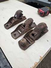 Lot of 3 Vintage Antique Block Planes Cast Iron Woodworking Tools Barn.