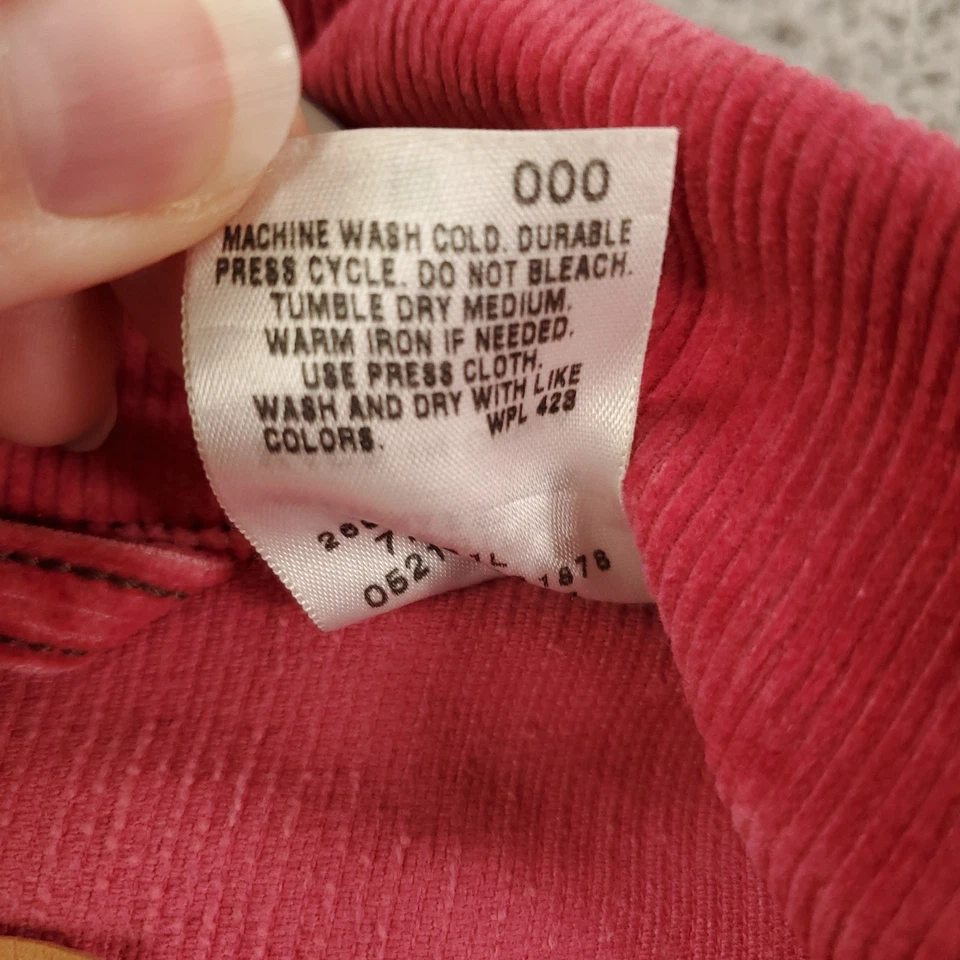 Chaqueta de Camionero Levis Recortada de Pana para Mujer Mediana Rosa Roja Botón De Colección Foto 4 de 4