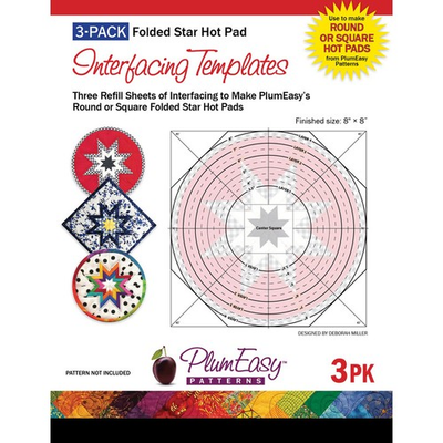 #ad PlumEasy Folded Star Hot Pad Interfacing Templates 3 Pack 8quot; PEP201 Sewing $10.99