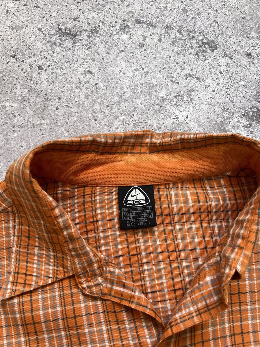 Vintage Nike ACG Checkered Shirt 90s Button Up Men's size M
