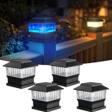 RGB&Warm Solar Post Cap Lights 50 Lumen, Outdoor 4x4 3.5x3.5 4.5x4.5 or 5.5x5...