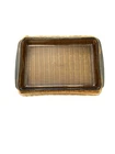 Pyrex 233-R Smoke Brown 3-Quart 13"x9"x2" Casserole Vintage W/Wicker Basket