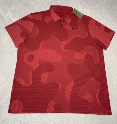 nike red camo golf shirt