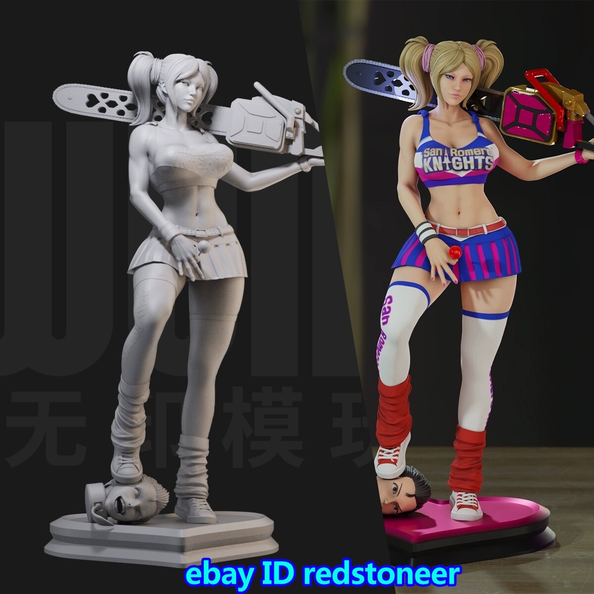 Lollipop Chainsaw Female 1/18 Resin Kits Unpainted Figure Model