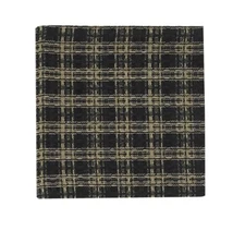 Sturbridge Black Dishcloth Set 6 Country Farmhouse Black Tan Plaid Cotton Park