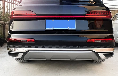Fit For Audi Q7 2020-2023 Silver Titanium Rear Bumper Protector Lower Strip 1PCS - Picture 6 of 7