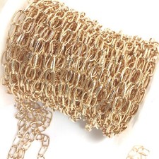 Cable Chain SOLD BY FT Light Gold-plated brass Chain Design USA Seller