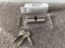 Double Euro Cylinder Lock 80mm (40/40) Nickel Replacement Lock And Keys Boxed