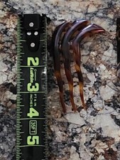 Large Vintage Celluloid Faux Tortoiseshell Ornate Hair Comb Pick 4  