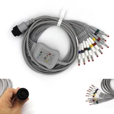 New 10 Lead ECG EKG Cable Compatible with Kenz103 Cardioline Remco Deltal Banana