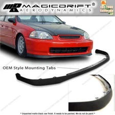 For 96-98 Honda Civic EK Add-On SIR Style Front Bumper Lip Spoiler Splitter PU