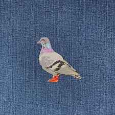 Rock Dove Pigeon Applique Patch - Embroidered Bird Badge 2.5" (Iron On)