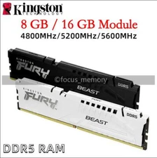 FURY Beast 8GB/16GB32GB DDR5 4800 5200 5600 MHz Desktop Memory 288pin 8 GB 16 GB
