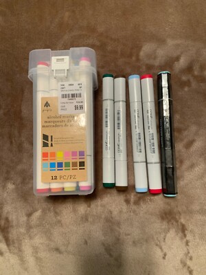 Lot - 12 Firefly Alcohol Markers, 4 Copic and 1 Spectrum Noir