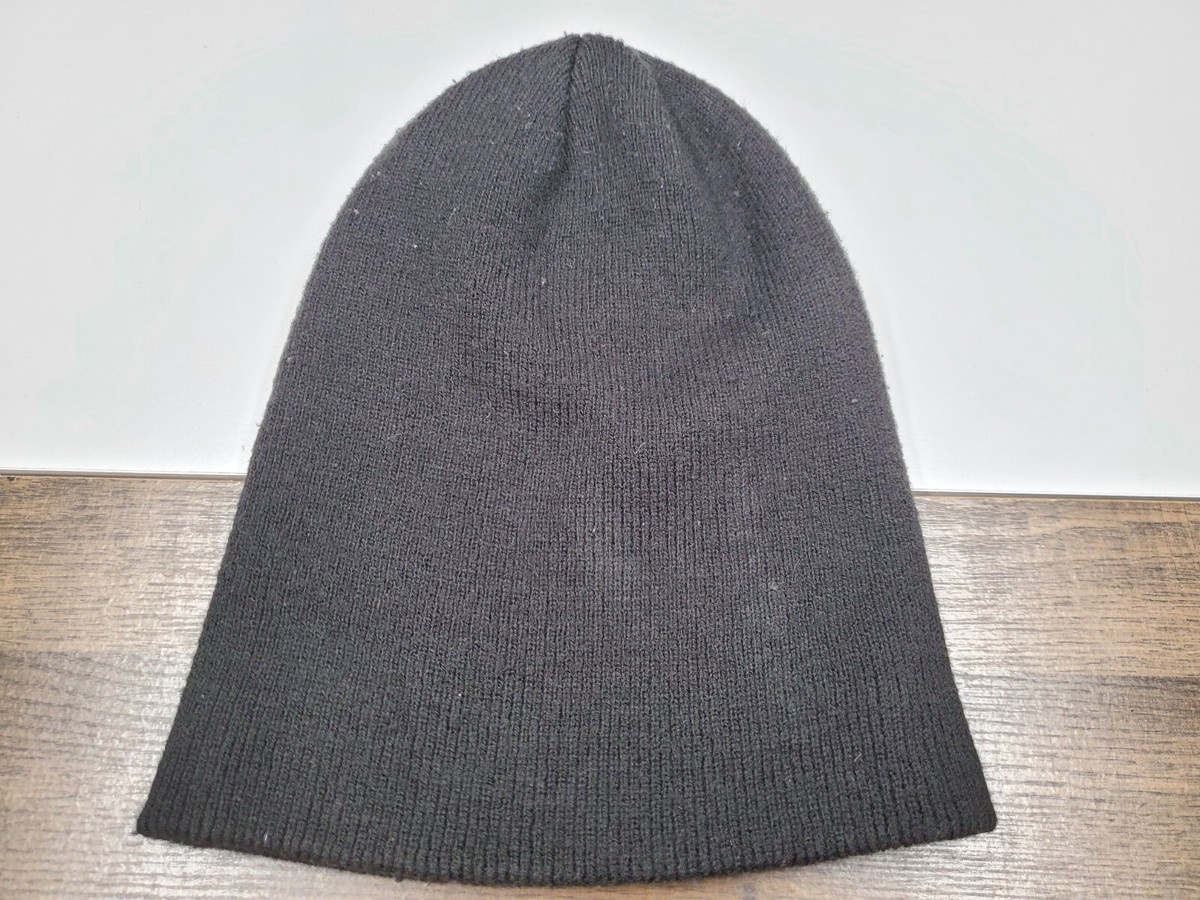 Womens One Size Black Rib Knit Beanie Hat Watch Skull Cap | eBay