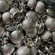 Brite Silver Dome Shape Metal Button w/Engraved Pattern 15,18,20,23,25mm Shank