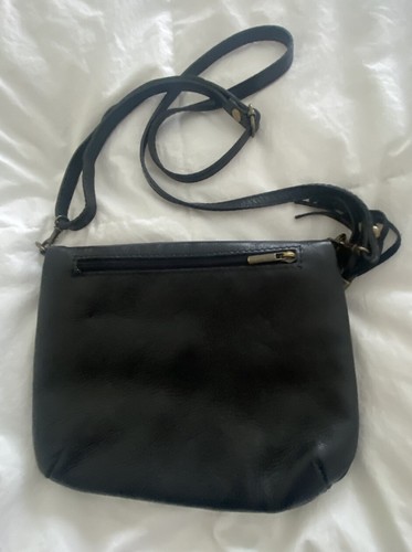Italian Black Leather Cross Body Bag - Picture 3 of 5