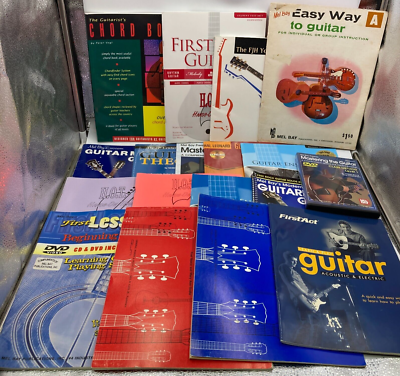 #ad Beginner Guitar Rhythm Electric and Acoustic Lesson Song book Lot of 16 DVD $36.24