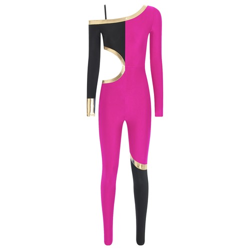 Women Bodysuit Strap Leotard Costume Jumpsuit Performance Adjustable Latin Gym - Picture 21 of 63