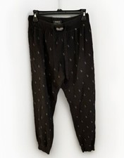 Polo Ralph Lauren Joggers M Black Waffle Thermal Drawstring Pockets Lounge PJ