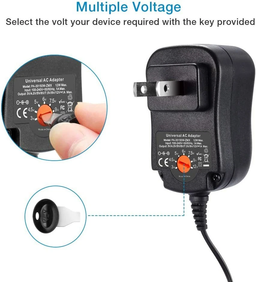 12W 3-12V Universal AC/DC Adapter Power Supply for Class 2 Transformer 120v 60hz - Image 3 of 4