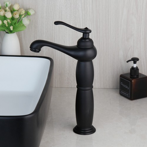 Grifo mezclador de lavabo de baño negro mate de 12" montado en cubierta grifos de una sola manija - Imagen 4 de 11