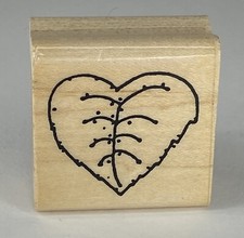 Annette Allen Watkins Rubber Stamp Leaf K1322 Tropical Heart Nature Craft
