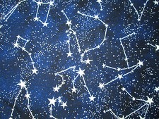 Constellation Stars Glow In the Dark Stars Cotton Fabric FQ