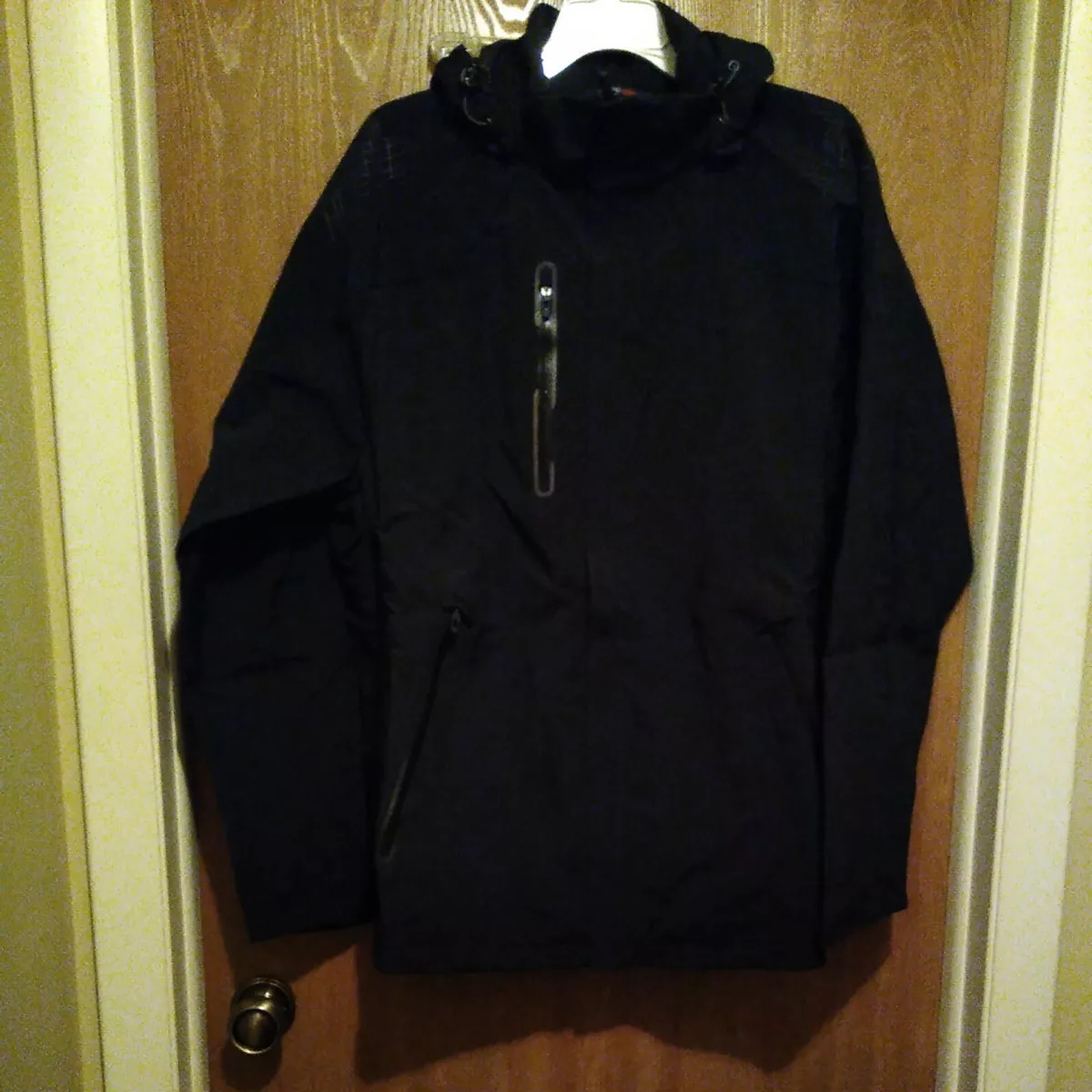 Mens Black Soft Shell Jacket Size L W Hood Zipper North End Sport Axis New  W/Tag