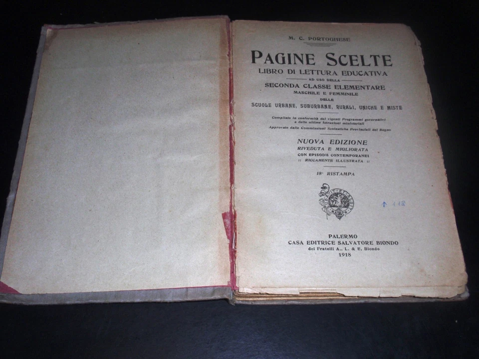 PORTOGHESE – PAGINE SCELTE - CORSO DI LETTURE SCUOLE ELEMENTARI CLASSE II - 1918 - Immagine 2 di 2