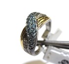 925 14k yellow gold .07ct VS G diamond blue topaz gemstone ring 6.3g 7 — photo 2