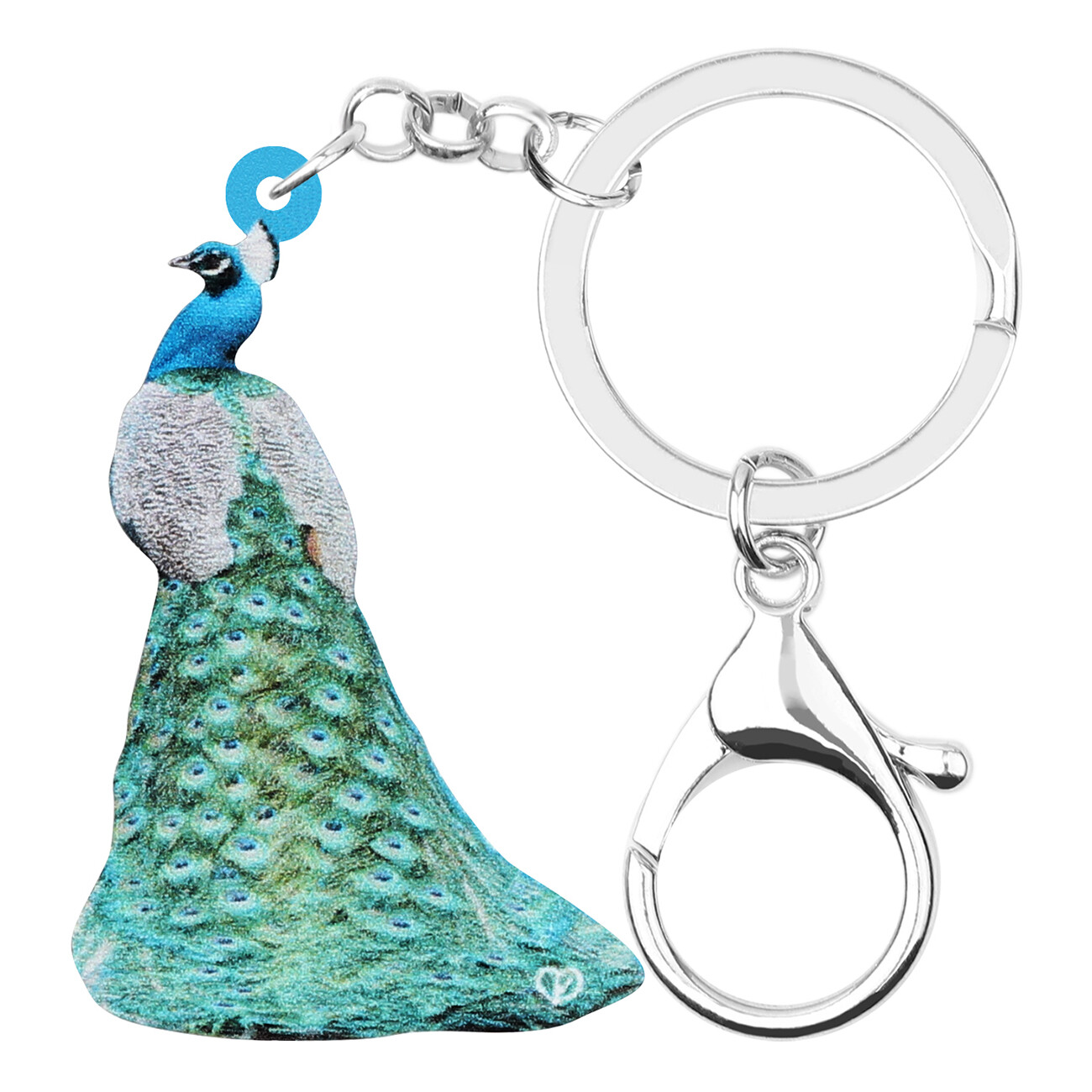 Acrylic Peafowl Peacock Keychains Bird Car Key Ring Gift Charm Jewelry