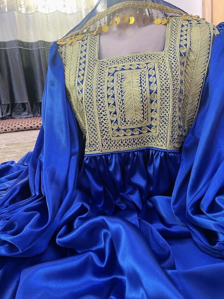 Gandea Afghani Dress Satin Handmade Charma Dress  Medium Size - Image 3 of 4