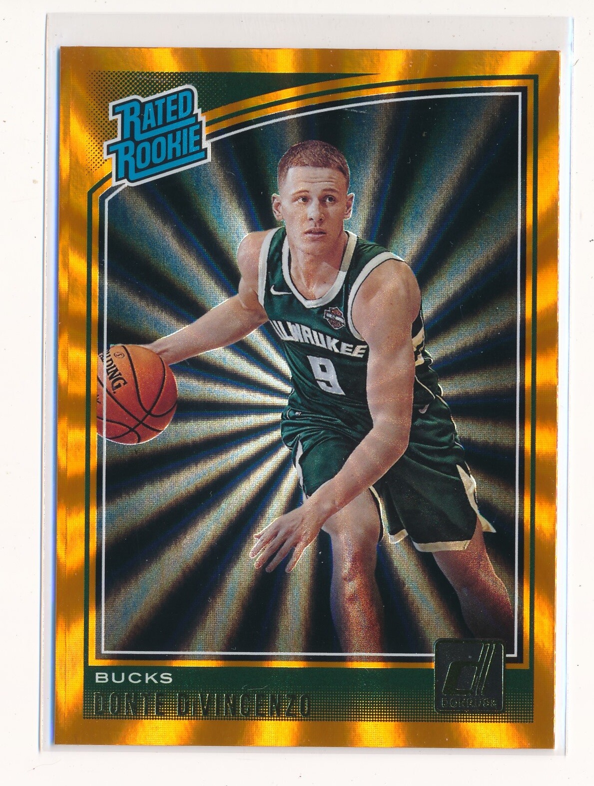 DONTE DIVINCENZO 2018-19 DONRUSS HOLO ORANGE LASER RATED ROOKIE RC TIMBERWOLVES