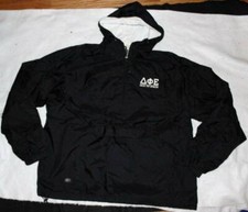 Delta Phi Epsilon Woman's Black Pullover Windbreaker Hooded Jacket X-large Xl