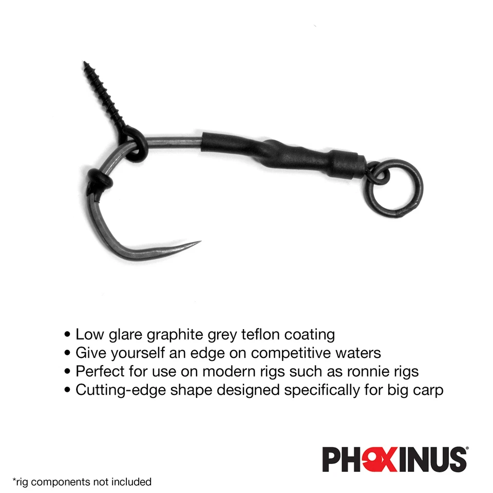Phoxinus Claw Hooks - Teflon Wide Gape Carp Fishing Hooks - Barbless/Microbarbed - Image 3 of 4