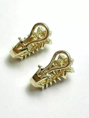 2.50Ct Round Cut Lab-Created Diamond Huggie Hoop Earrings 14K Yellow Gold Plated - Picture 3 of 9