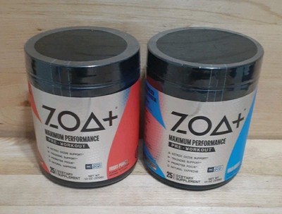 2CT VARIETY PACK:  ZOA+ Zero Sugar PRE-WORKOUT Powder NSF-CERTIFIED SPORT 13oz 