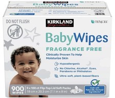 Kirkland Signature Baby Wipes Fragrance Free, 900-count