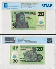 Nigeria 20 Naira, 2022, P-34r, UNC, Polymer, Authenticated